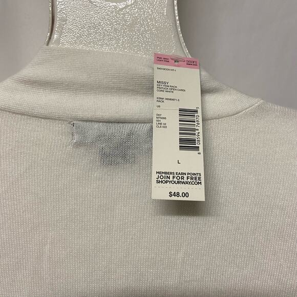 Covington Cardigan White Cascade Front Size L New with Tags NWT - Picture 6 of 8